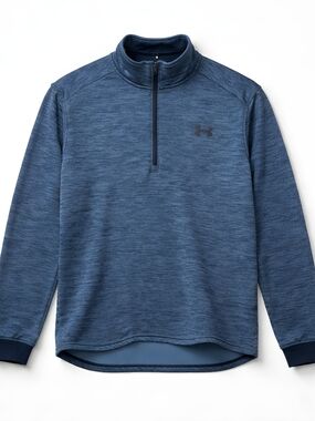 Under Armour Men’s L Large Heather Navy Quarter-Zip Performance Pullover